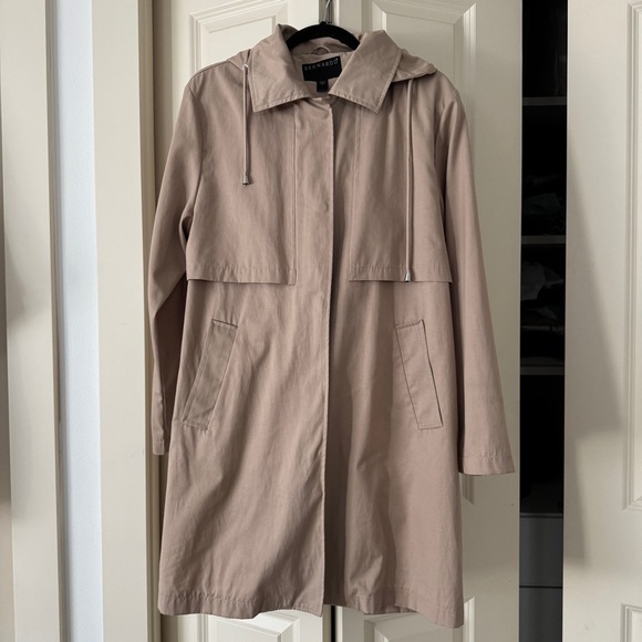 Bernardo Women's Beige Technical Removable Hood Anorak Raincoat Size M - Picture 2 of 8